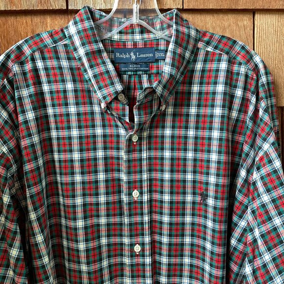 EUC Ralph Lauren Blake Cotton Red/Black Plaid Long Sleeve Shirt - Men's XXL - Picture 2 of 10